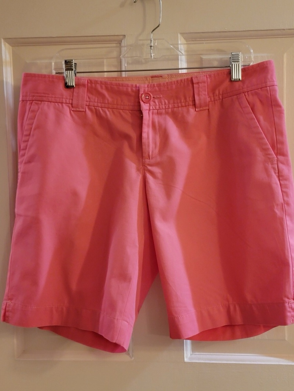 Lilly Pulitzer Hot Pink Beach Twill Cotton Bermuda Shorts Size 12